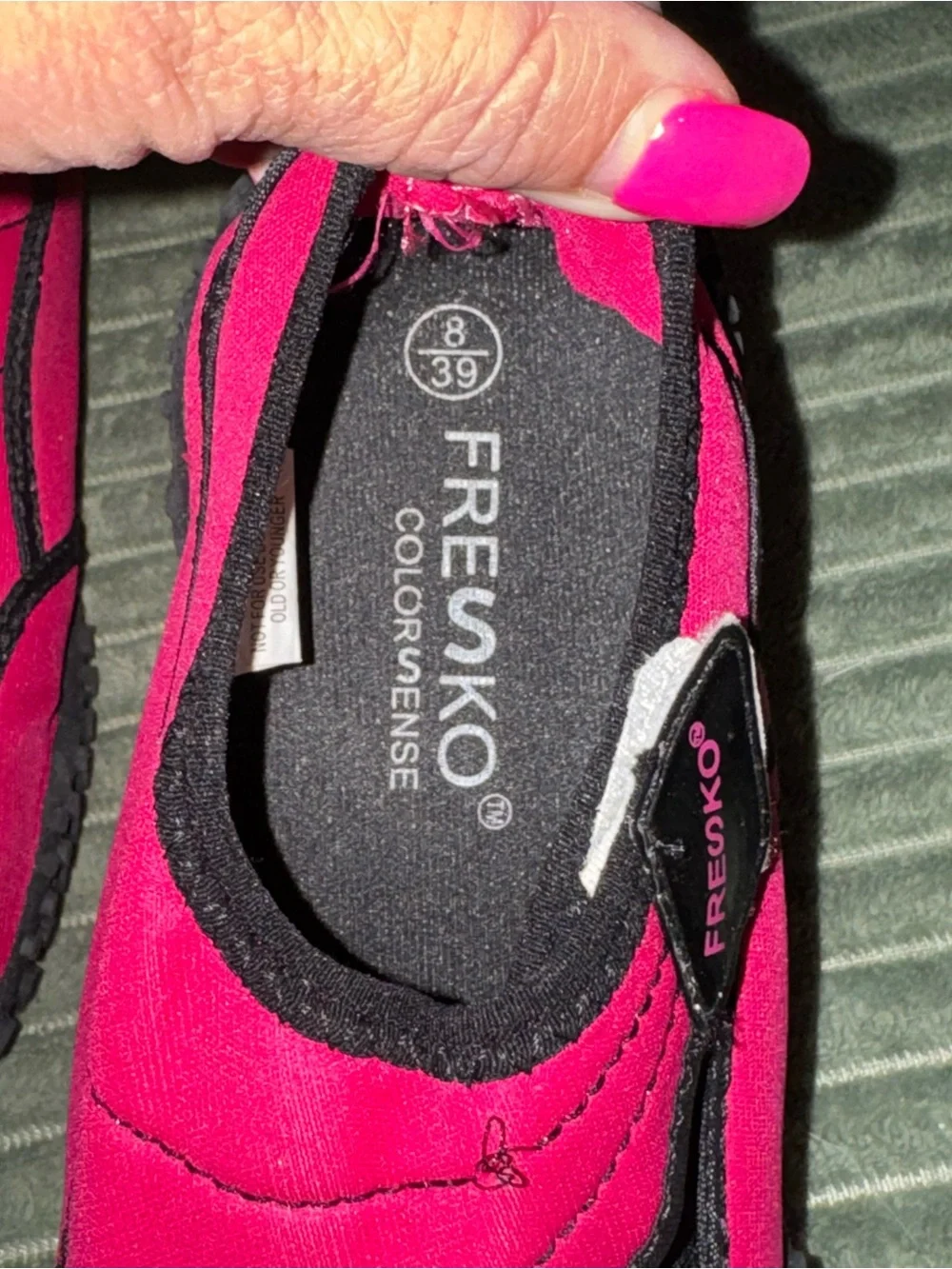 Women’s Slip-On Water Shoes in Hot Pink and Black